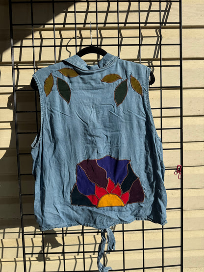 "Rising Sun" Denim Top