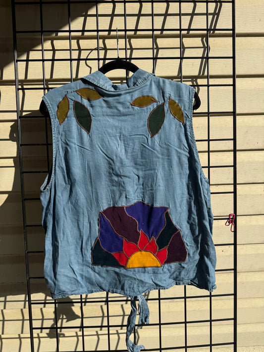 "Rising Sun" Denim Top